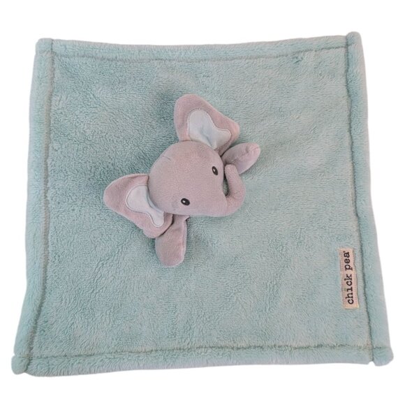 Chick Pea Mint Green Elephant Lovey 15" Baby Security Blanket Gray Plush - Picture 4 of 7